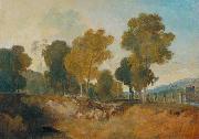 Trees beside the River, with Bridge in the Middle Distance William Turner